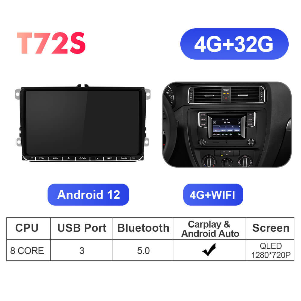 Isudar NEW UPGRADE! 9 inch 1280*720P Car Stereo For Skoda/VW/Volkswagen/POLO/PASSAT/Golf/Tiguan/Jetta/Touran