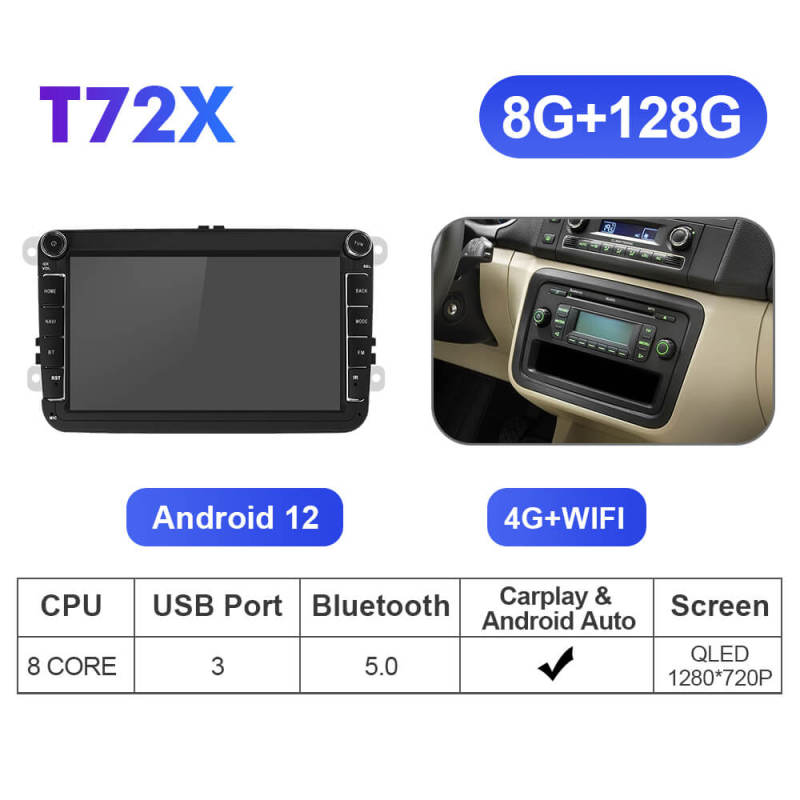 NEW UPGRADE! 1280*720P 8 inch Car Radio For VW/Volkswagen/POLO/Golf/Skoda/Seat/Leon/PASSAT B6