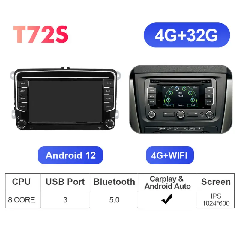 NEW UPGRADE! 7 inch 1024*600P Car Radio Multimedia For VW/Volkswagen/POLO/Golf/Skoda/Seat/Leon/PASSAT B6