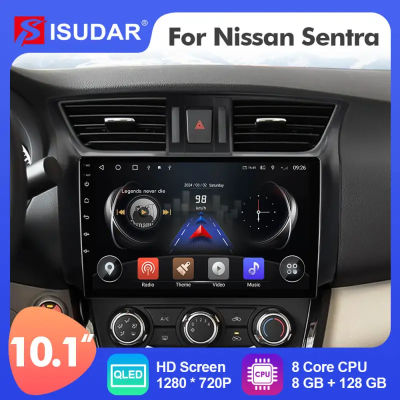 For Nissan Sentra B17 2012-2019 QLED Android 12 Car Radio DVD Player Multimedia Navigation