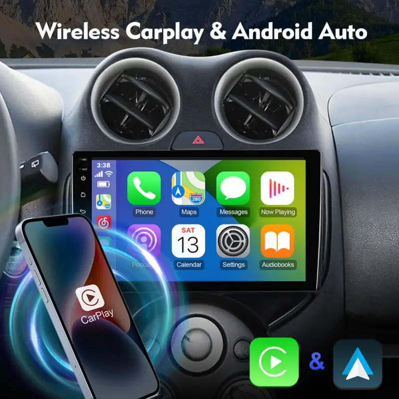For Nissan Micra March 9inch QLED Android 12 Car Radio DVD Player Multimedia Navigation