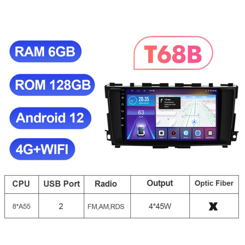 ISUDAR T72 Android 12 Car Radio 9'' For Nissan Teana 3 Altima 5 L33 2013 -2018