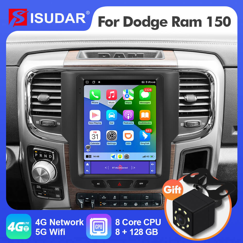 ISUDAR Android 12 Tesla Style Car Radio For Dodge Ram 1500 2500 3500 2013-2018 Auto Car Multimedia