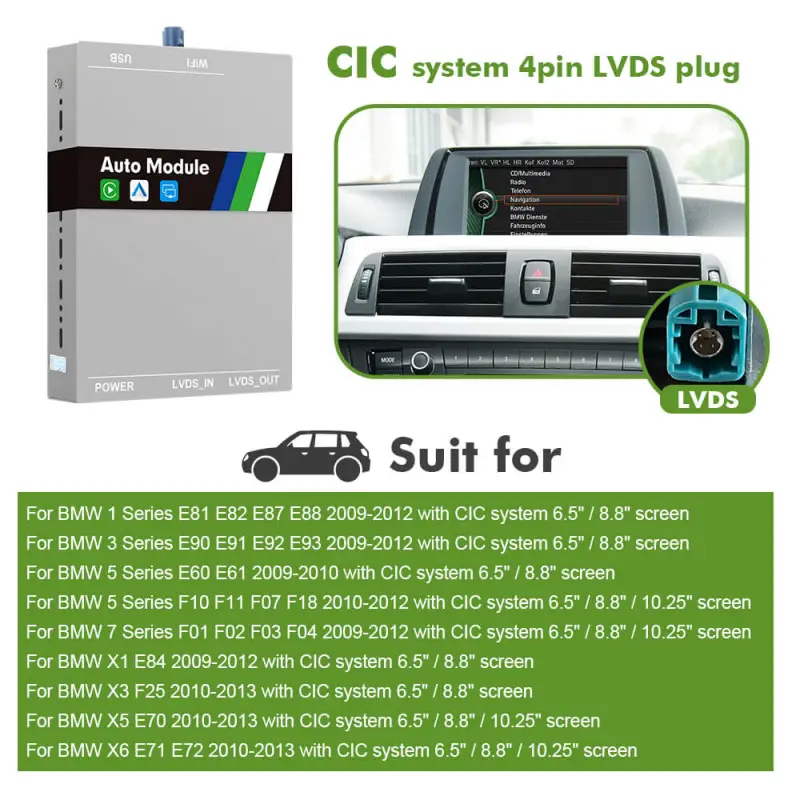 ISUDAR Apple Full Screen Carplay for BMW CIC NBT EVO System
