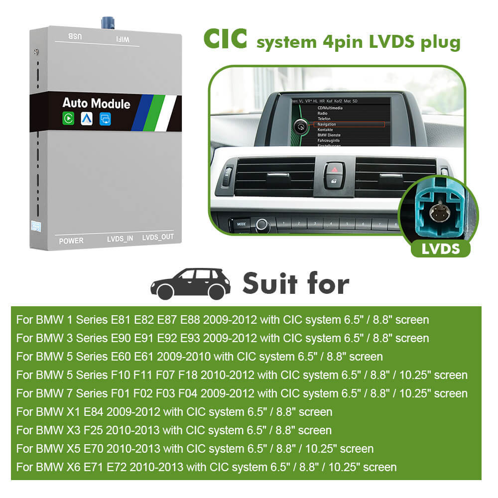 ISUDAR Apple Full Screen Carplay for BMW CIC NBT EVO System
