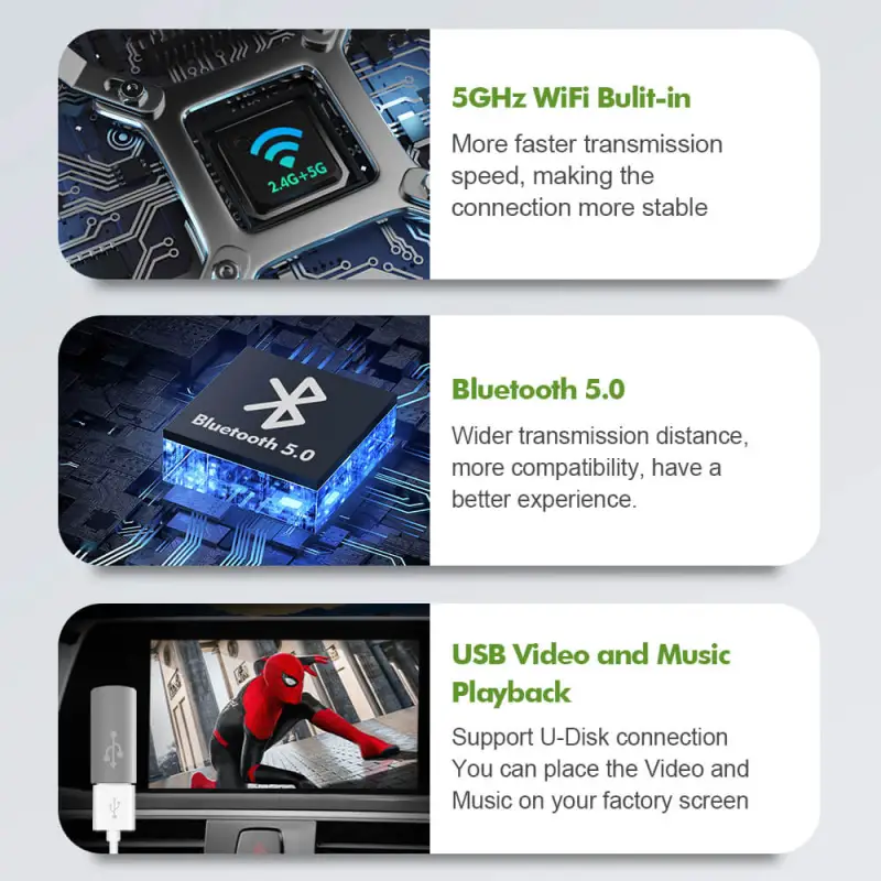 ISUDAR Apple Carplay AA Modem for BMW MINI Cooper F30 F31 F20 F21 F10 F01 X5 E70 X3 F25 NBT System 6.5 8.8 10.25inch