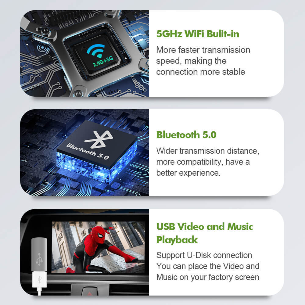 ISUDAR Apple Carplay AA Modem for BMW MINI Cooper F30 F31 F20 F21 F10 F01 X5 E70 X3 F25 NBT System 6.5 8.8 10.25inch