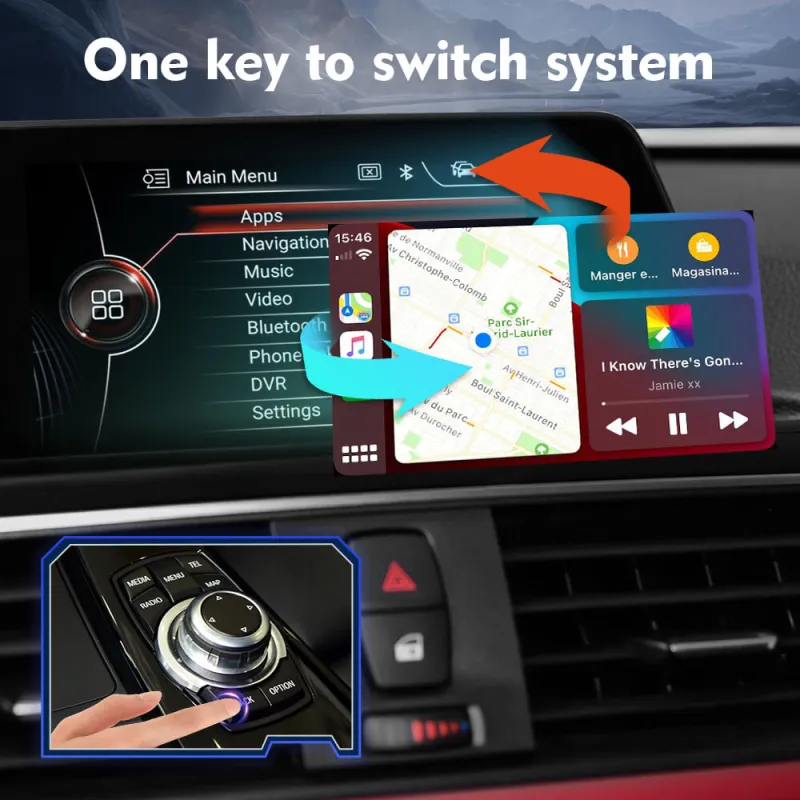 ISUDAR Apple Carplay AA Modem for BMW MINI Cooper F30 F31 F20 F21 F10 F01 X5 E70 X3 F25 NBT System 6.5 8.8 10.25inch
