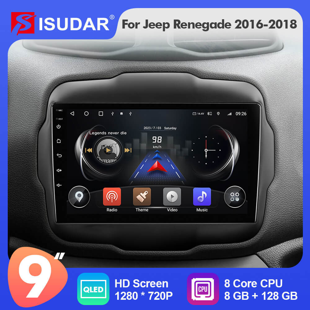 T72 RAM 8G ROM 128G Auto radio For Jeep Renegade 2014 2015 2016 2017 2018