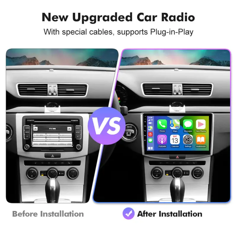 NEW! Android 10-Android 13 QLED Android Auto 10” Car Radio For VW/Volkswagen/Passat B6 B7 wireless carplay
