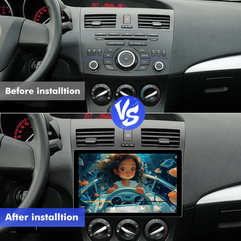 For Mazda 3 2010 2011 2012 2013 QLED Android 13 9" Car Radio DVD Player Multimedia Navigation
