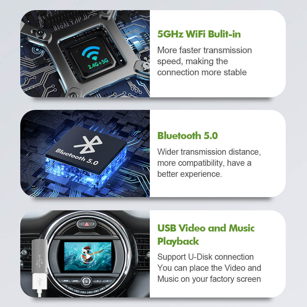 For BMW BIS System 6.5"inch Screen Carplay Android Auto Adapter