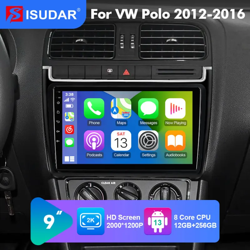 NEW! Android 13 For VW/Volkswagen/POLO Sedan 2009-2017 QLED Android Auto 9” Car Radio