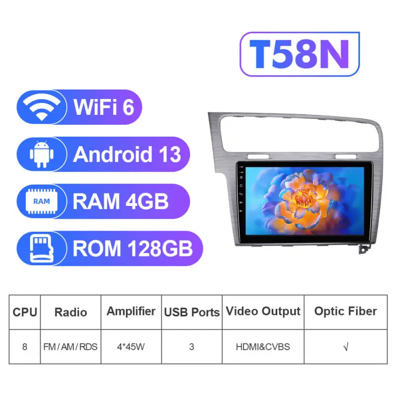 NEW! For Left-hand drive VW/Volkswagen/Golf 7 2013- Android 13 QLED Android 10” Car Radio Wireless Carplay