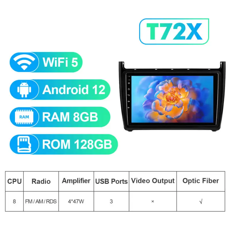 NEW! Android 13 For VW/Volkswagen/POLO Sedan 2009-2017 QLED Android Auto 9” Car Radio