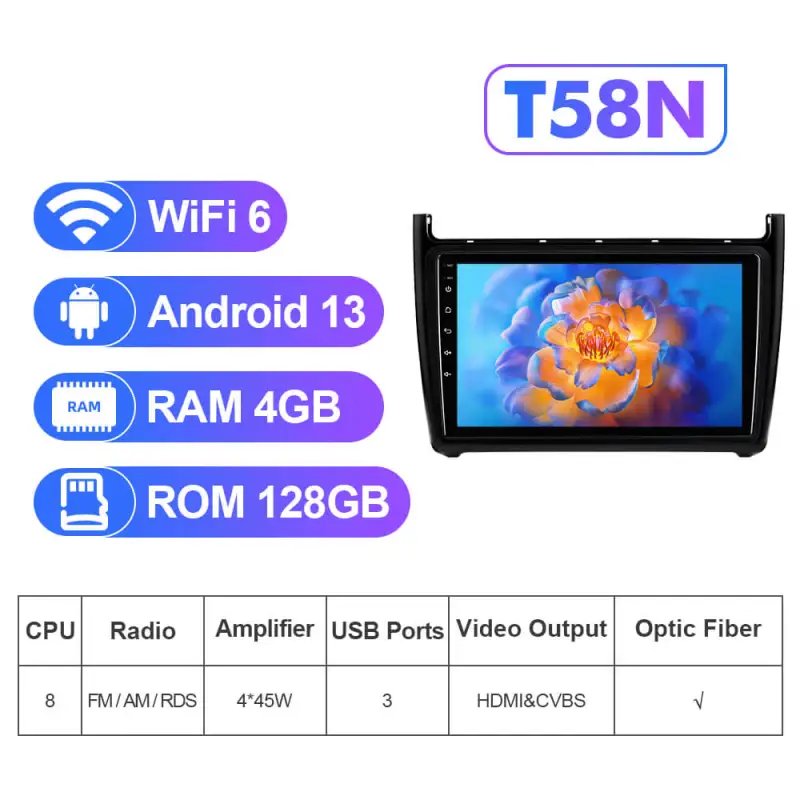 NEW! Android 13 For VW/Volkswagen/POLO Sedan 2009-2017 QLED Android Auto 9” Car Radio