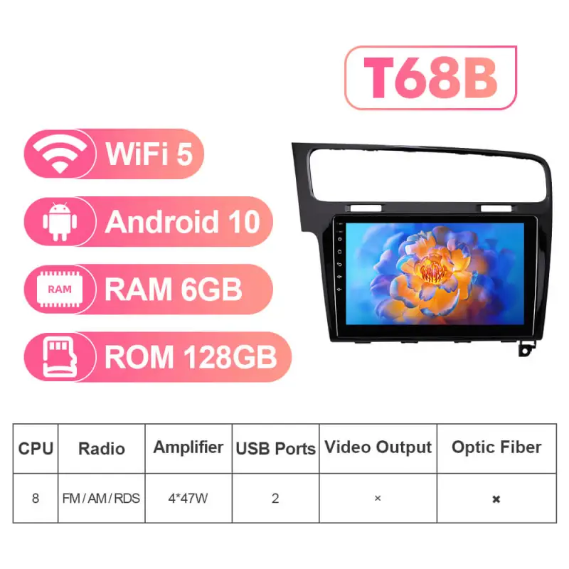 NEW! For Left-hand drive VW/Volkswagen/Golf 7 2013- Android 13 QLED Android 10” Car Radio Wireless Carplay