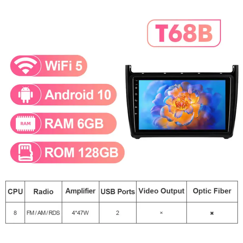NEW! Android 13 For VW/Volkswagen/POLO Sedan 2009-2017 QLED Android Auto 9” Car Radio