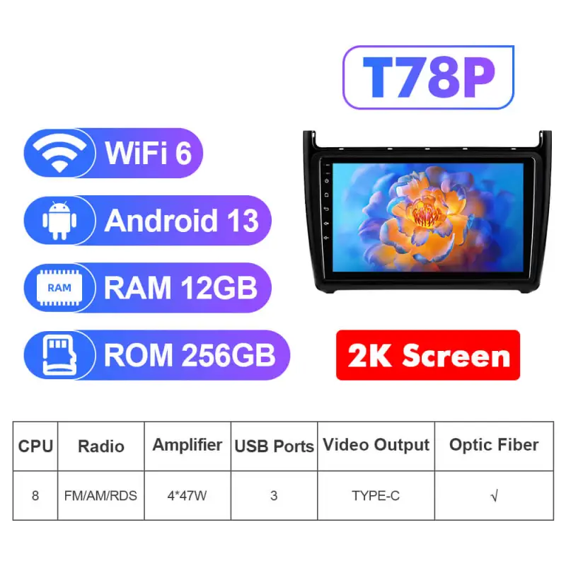 NEW! Android 13 For VW/Volkswagen/POLO Sedan 2009-2017 QLED Android Auto 9” Car Radio