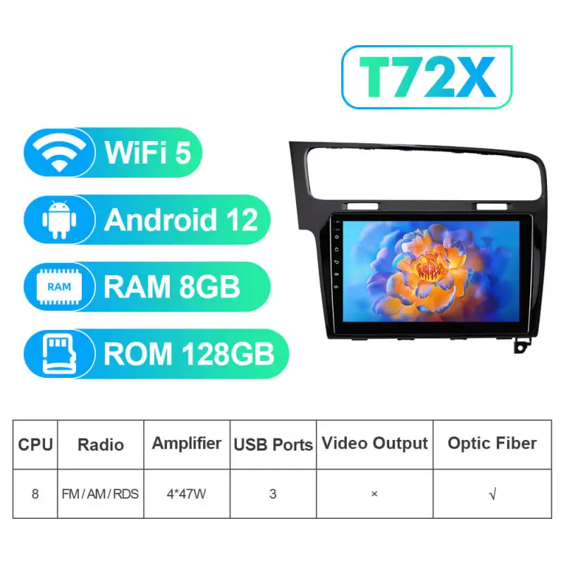 NEW! For Left-hand drive VW/Volkswagen/Golf 7 2013- Android 13 QLED Android 10” Car Radio Wireless Carplay