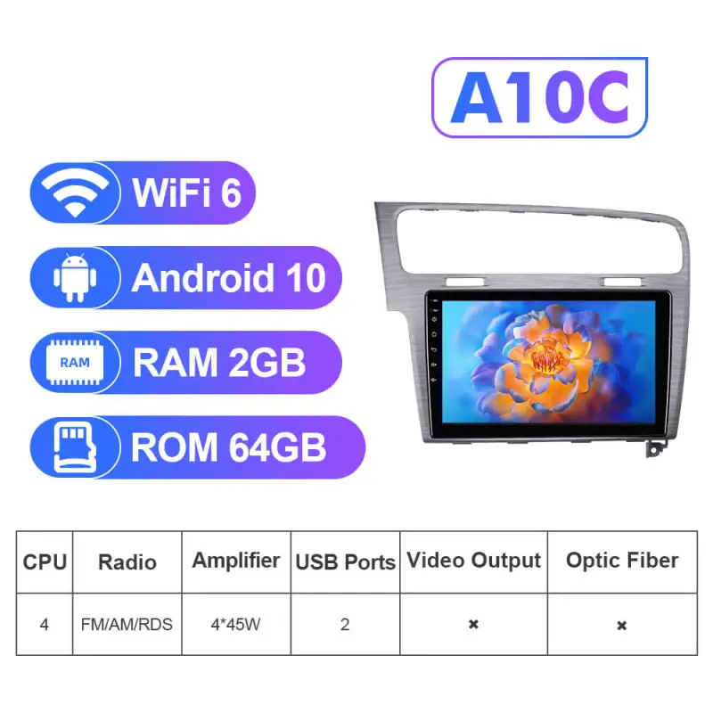 NEW! For Left-hand drive VW/Volkswagen/Golf 7 2013- Android 13 QLED Android 10” Car Radio Wireless Carplay