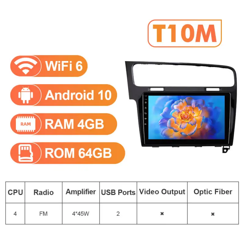 NEW! For Left-hand drive VW/Volkswagen/Golf 7 2013- Android 13 QLED Android 10” Car Radio Wireless Carplay