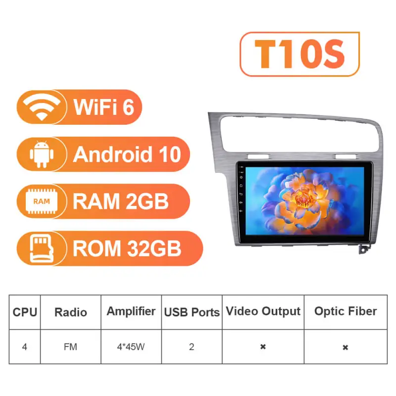 NEW! For Left-hand drive VW/Volkswagen/Golf 7 2013- Android 13 QLED Android 10” Car Radio Wireless Carplay