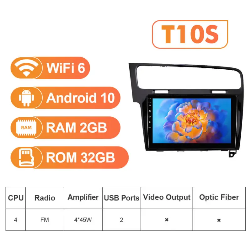 NEW! For Left-hand drive VW/Volkswagen/Golf 7 2013- Android 13 QLED Android 10” Car Radio Wireless Carplay