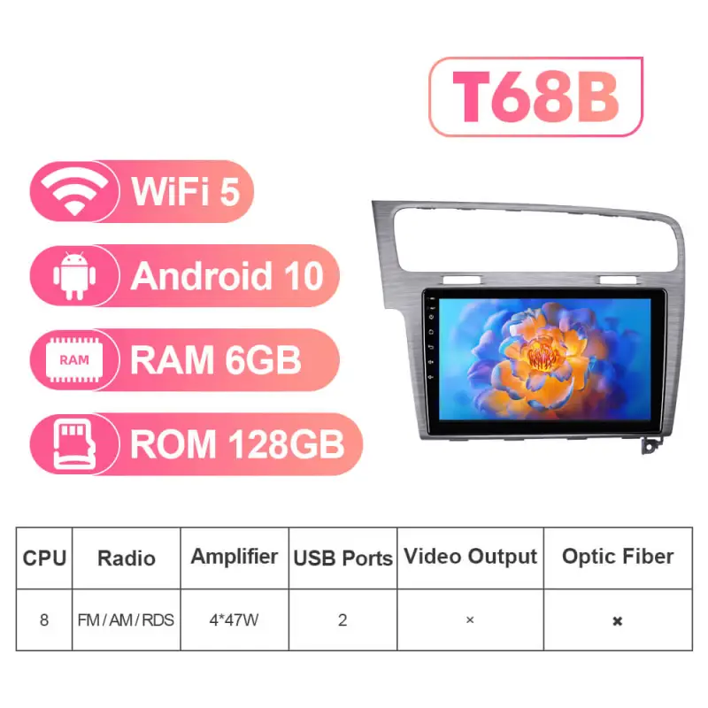 NEW! For Left-hand drive VW/Volkswagen/Golf 7 2013- Android 13 QLED Android 10” Car Radio Wireless Carplay