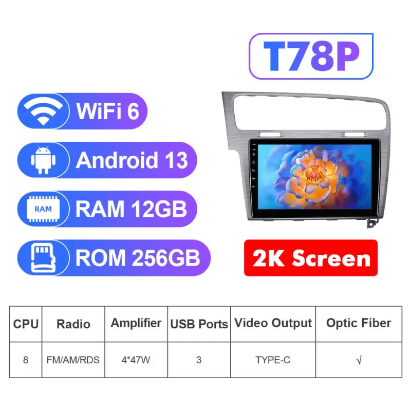 NEW! For Left-hand drive VW/Volkswagen/Golf 7 2013- Android 13 QLED Android 10” Car Radio Wireless Carplay