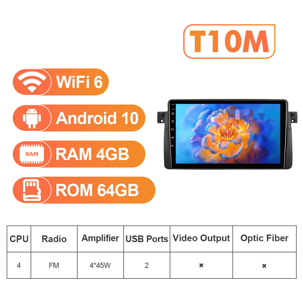 NEW! ISUDAR Android 13 For BMW 3 Series E46 M3 318/320/325/330/335 1998-2005 9inch 2K HD screen car radio