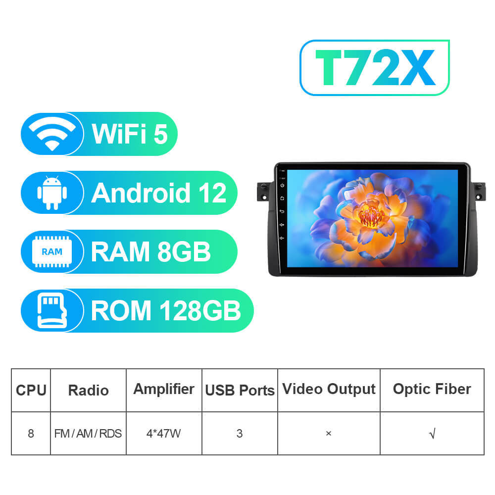 NEW! ISUDAR Android 13 For BMW 3 Series E46 M3 318/320/325/330/335 1998-2005 9inch 2K HD screen car radio