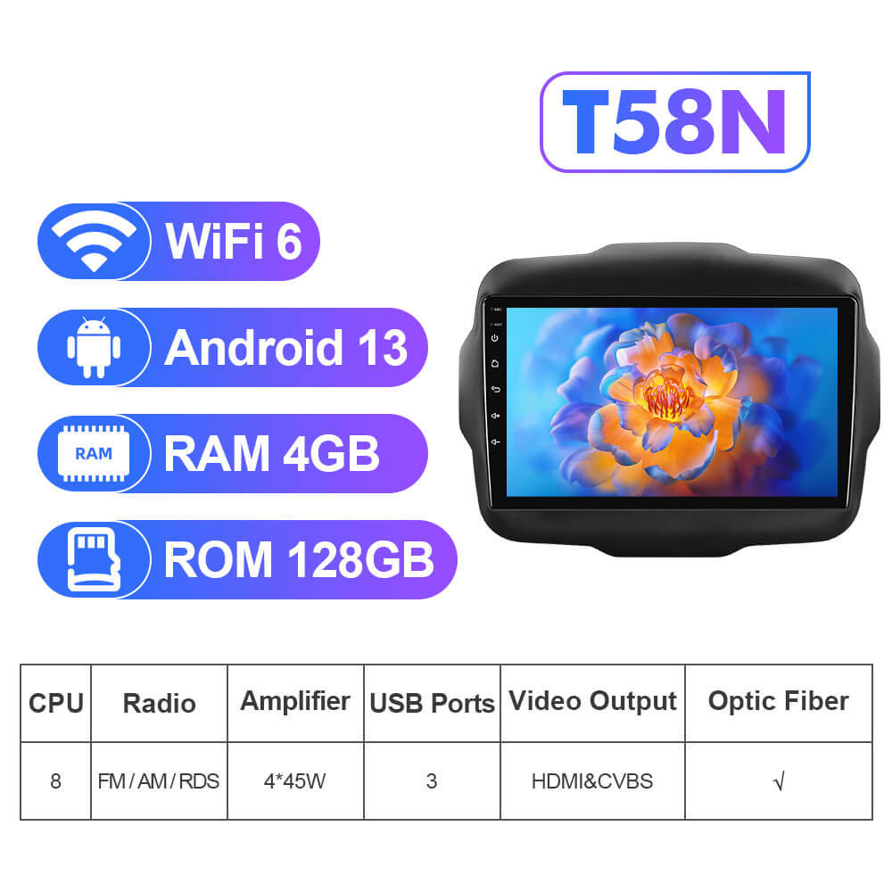 NEW! Android 13 For Jeep Renegade 2014 2015 2016 2017 2018 9inch screen car radio