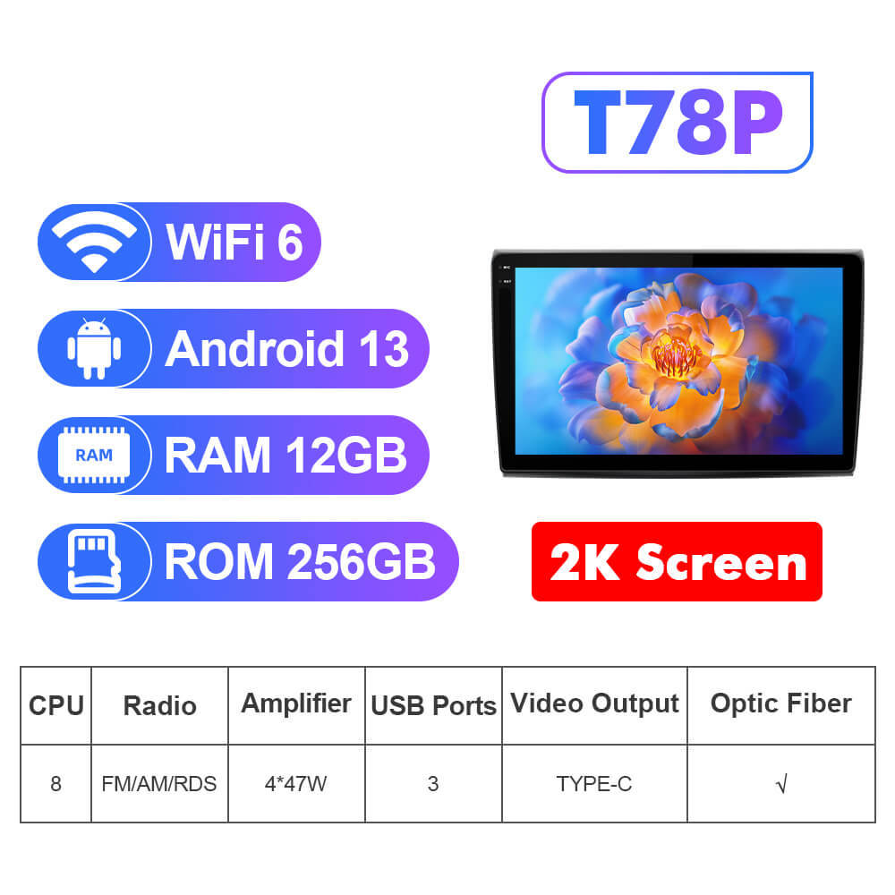 NEW! Android 13 For Fiat Bravo 2007-2012 9inch 2K HD screen car radio