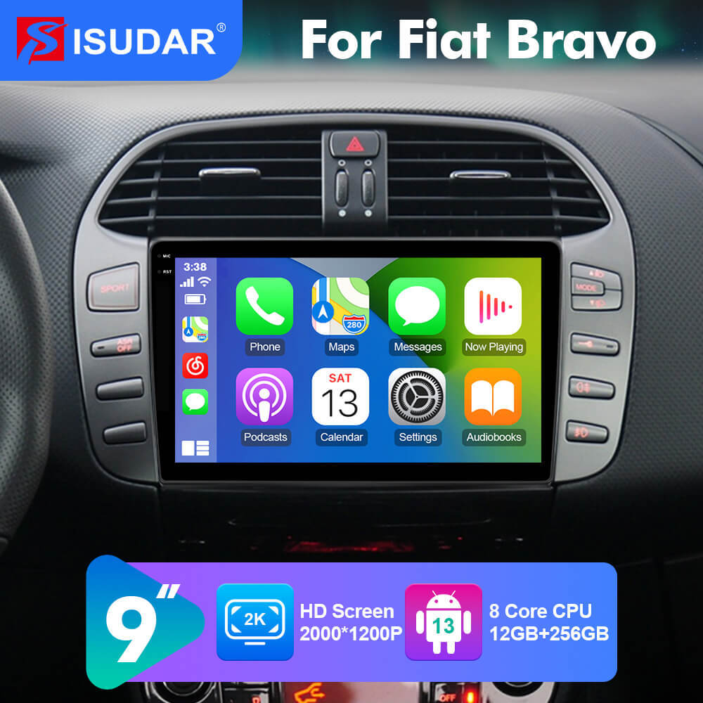 NEW! Android 13 For Fiat Bravo 2007-2012 9inch 2K HD screen car radio
