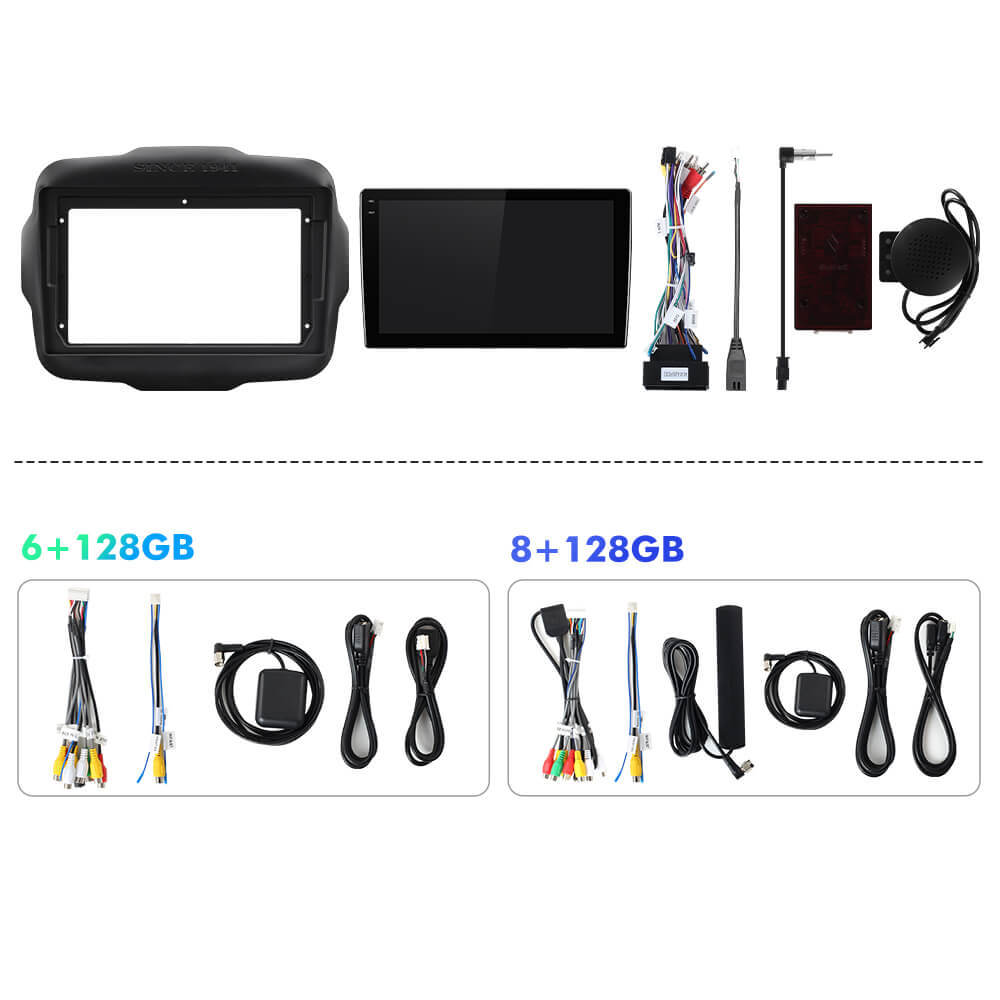 Q6 Qualcomm Android 13 For Jeep Renegade 2014-2018 9inch screen music car radio ADI DSP