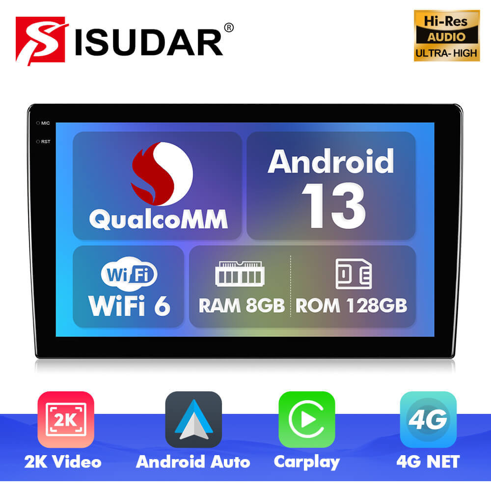 Q6 Qualcomm Android 13 For Universal screen 9" 10" music car radio DSP ADAU