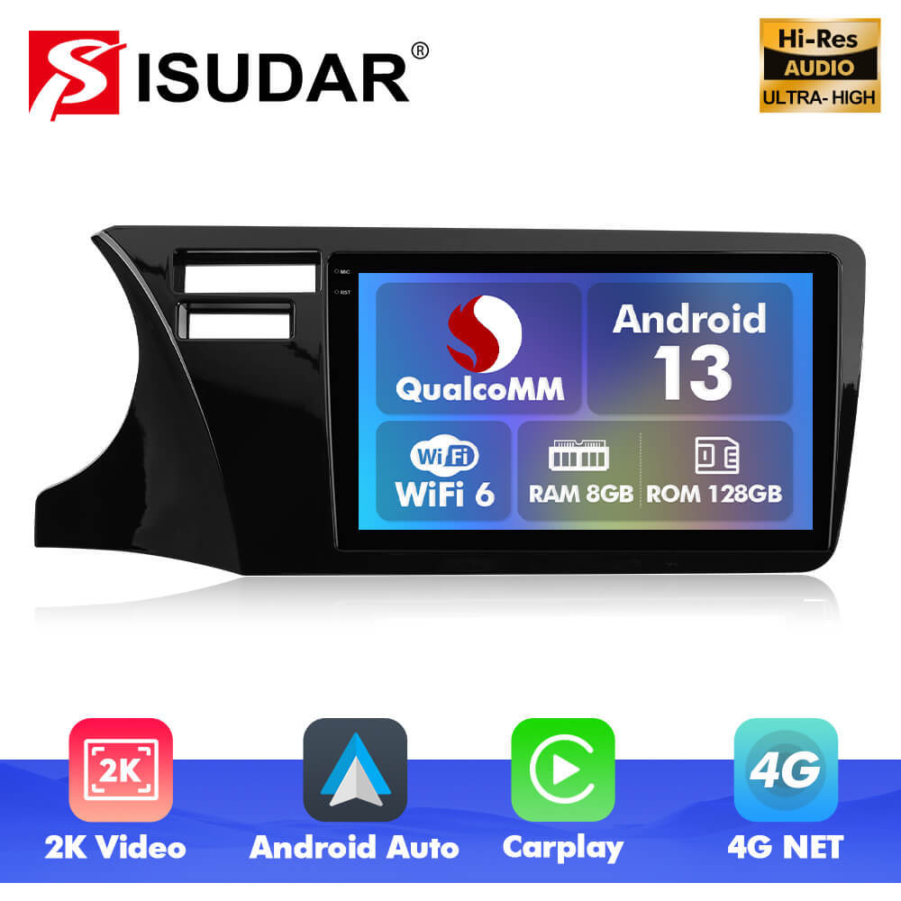 Q6 Qualcomm Android 13 For Honda City 2014-2019 9" screen music car radio DSP ADAU