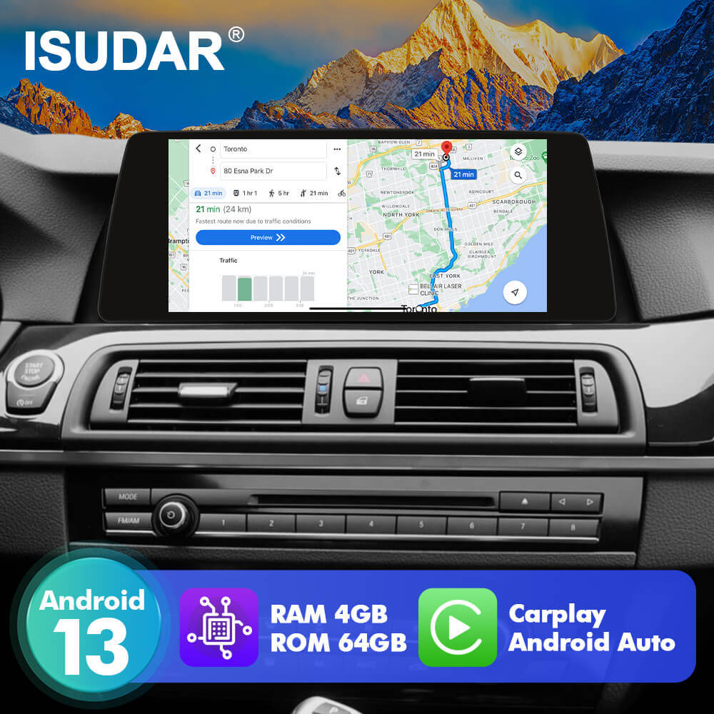 ISUDAR 10.33"Android 13 Car radio For BMW 5 Series F10/F11 2013-2016 NBT