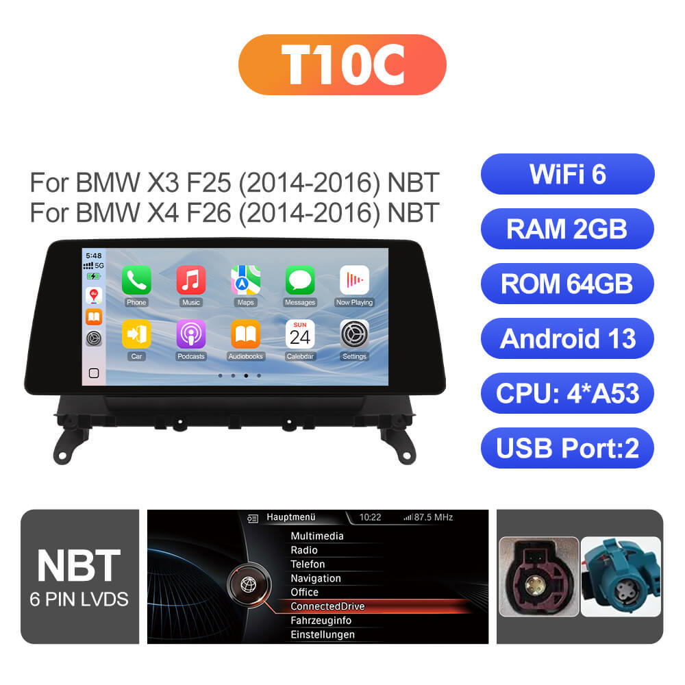 ISUDAR 10.33"Android 13 Car radio BMW X3/F25 X4/F26 CIC NBT