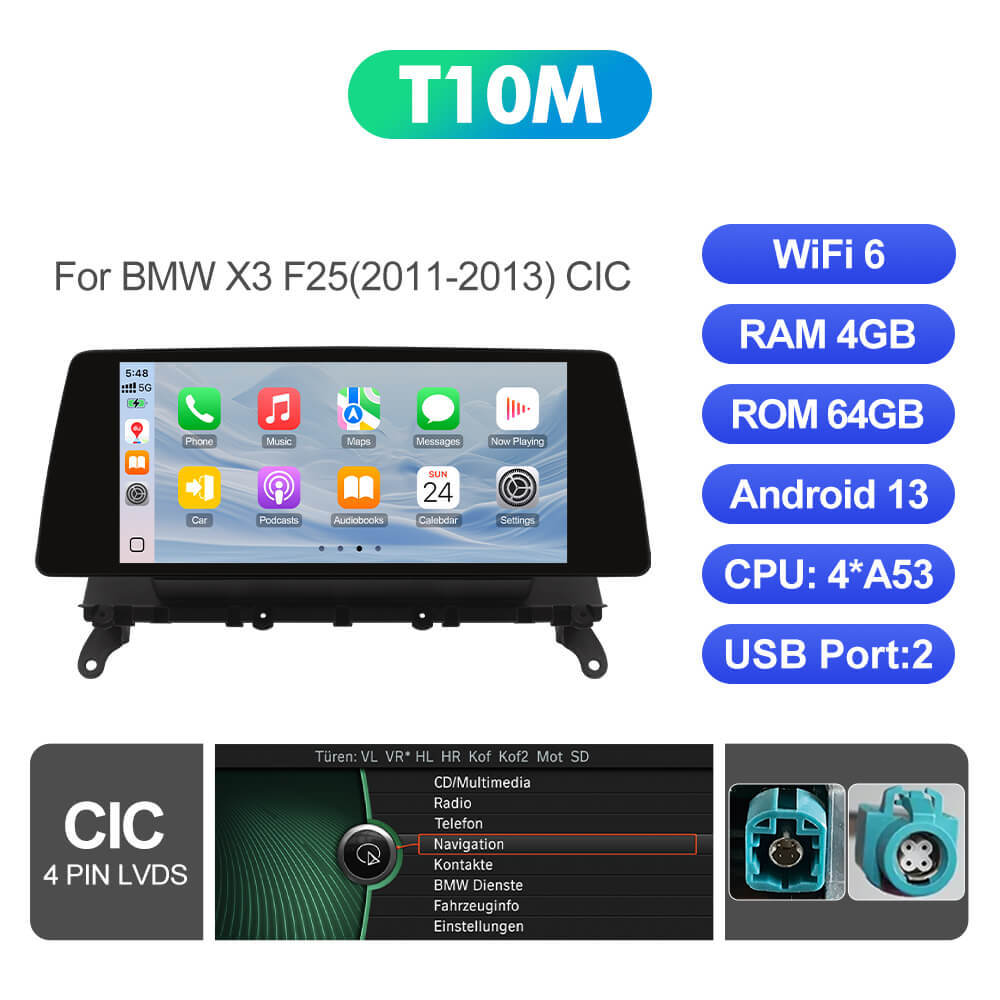 ISUDAR 10.33"Android 13 Car radio BMW X3/F25 X4/F26 CIC NBT