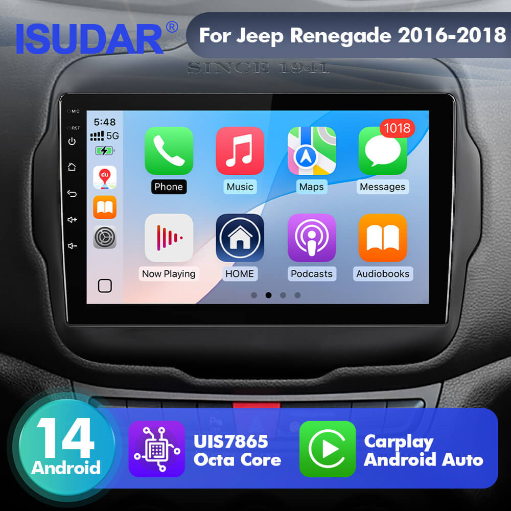 Upgrade from T72 - T75 series Android 14 UIS7865  Car Radio For Jeep Renegade 2014-2018 with 9" Screen