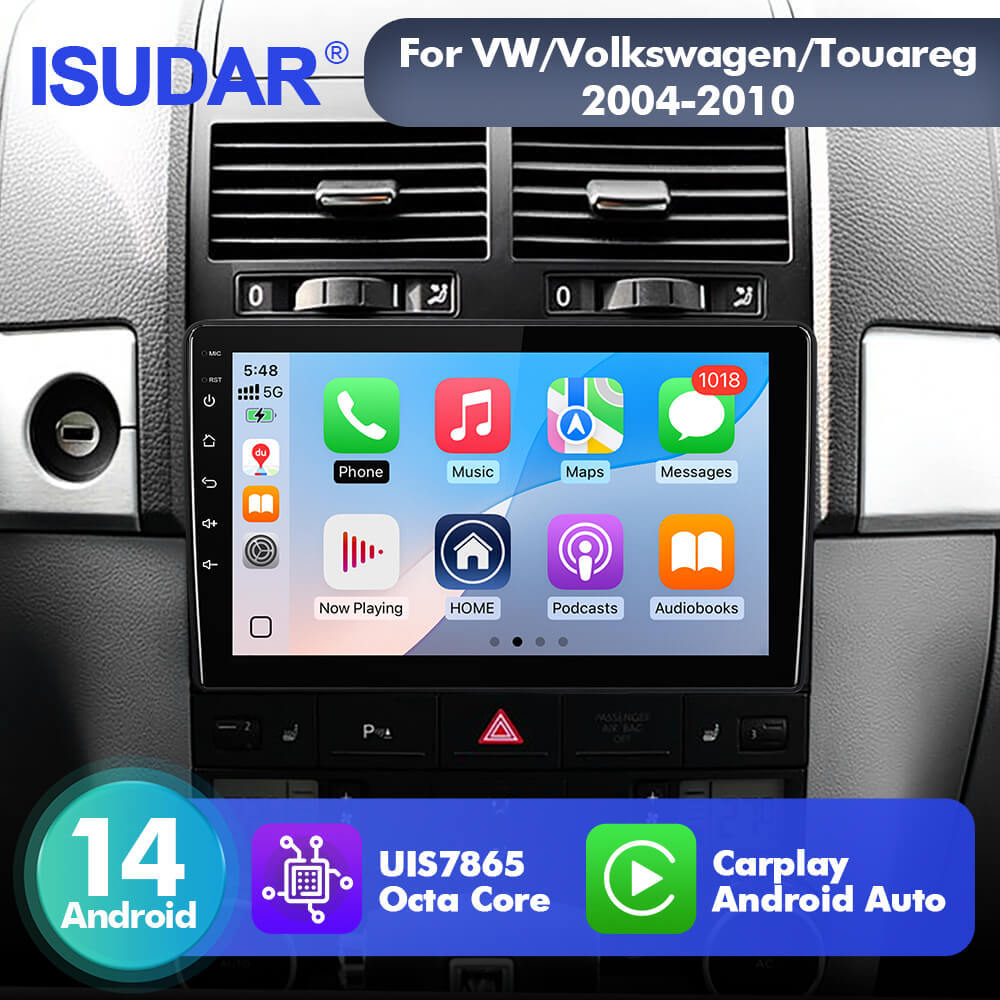 For Volkswagen/Touareg/Transporter T5 Upgrade from T72-T75 series Android 14 UIS7865 Car Radio with 9" Screen