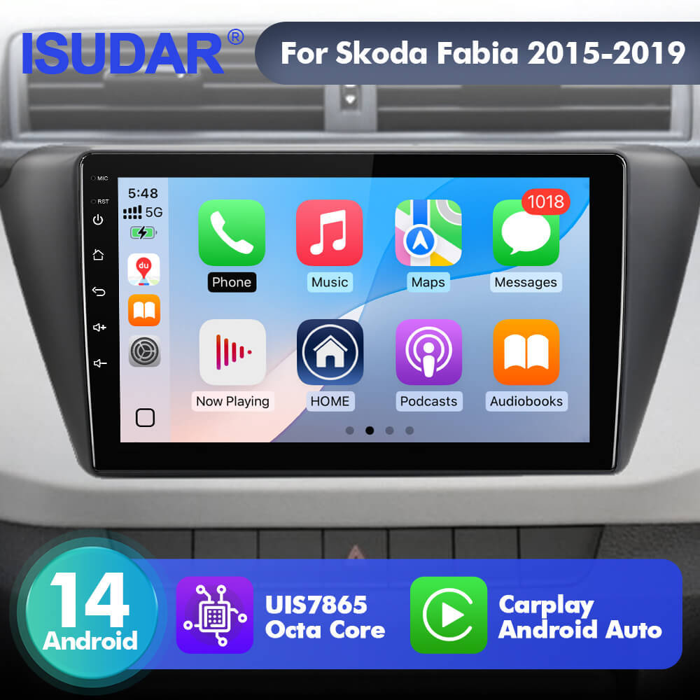 For Skoda Fabia 2015-2019 T75 Upgrade from T72  Android 14 UIS7865 Car Radio