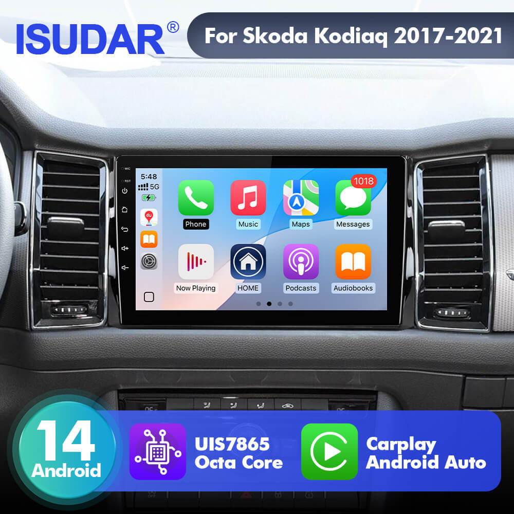 For Skoda Kodiaq 2017-2021 T75 Upgrade from T72  Android 14 UIS7865 Car Radio