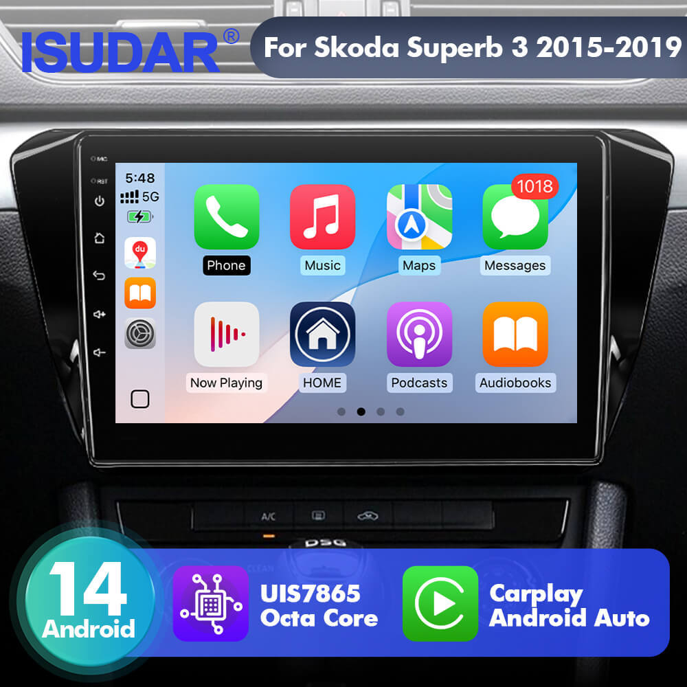 For Skoda Superb 3 2016-  T75 Upgrade from T72  Android 14 UIS7865 Car Radio
