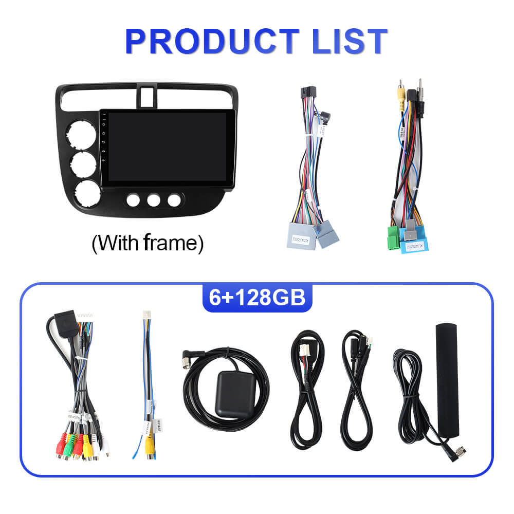 For Honda Civic 2001-2005 Upgrade from T72 - T75 Android 14 UIS7865 Car Radio