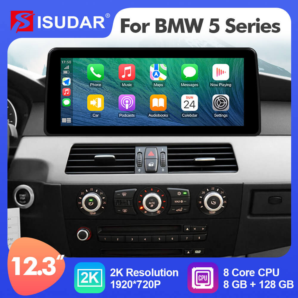 ISUDAR 12.3 Inch Android 12 Car Radio For BMW E60/E61/E62 2004-2008 CCC GPS Auto Multimedia Stereo