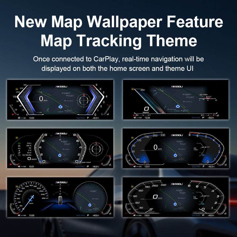 For BMW 5 Series F10/F11/F07/F18/F01/F02/F03 Digital Carplay HUD dashboard Instrumental Cluster Speedometer Screen