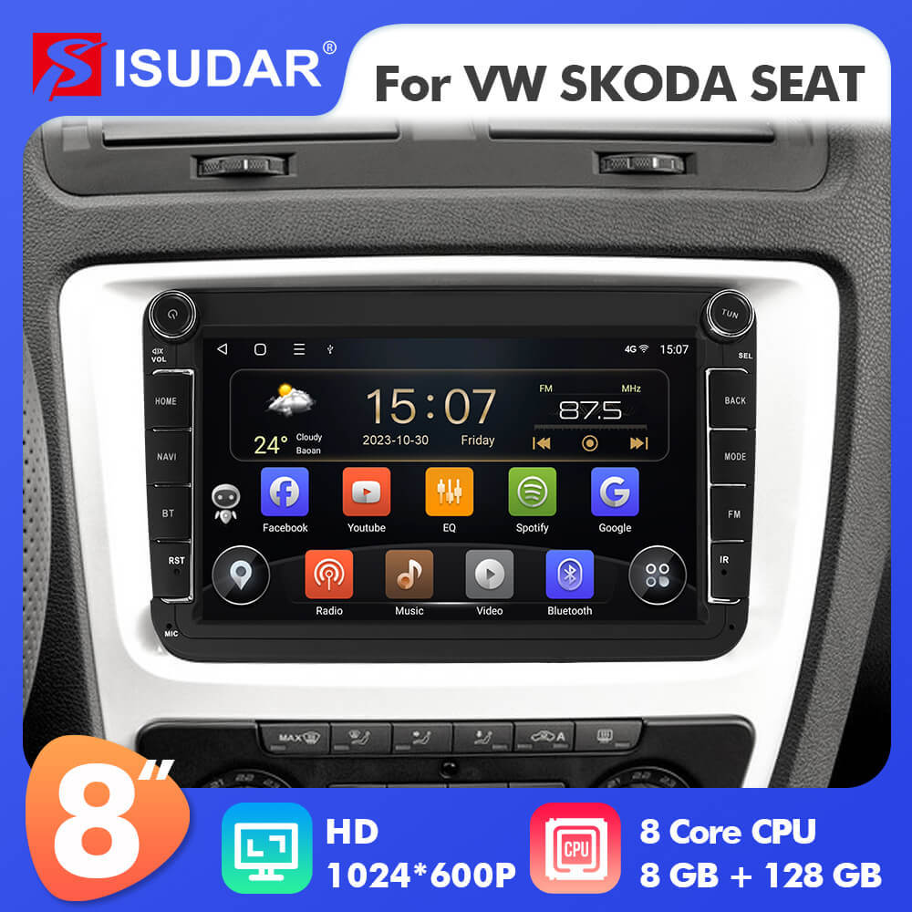 NEW UPGRADE! 1024*600P 8 inch Car Radio For VW/Volkswagen/POLO/Golf/Skoda/Seat/Leon/PASSAT B6
